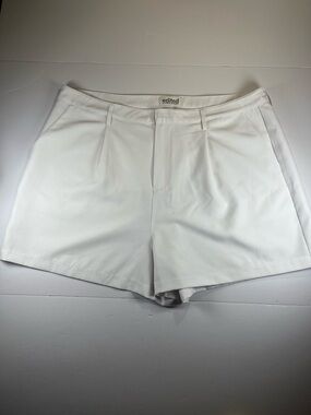 Edited by Remi Bader White Tailored Women's Shorts with Pleats & Pockets